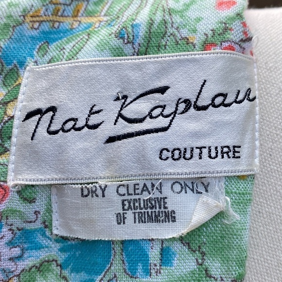 Vintage Nat Kaplan Couture floral garden sheath dress USA size 8 - Picture 9 of 11